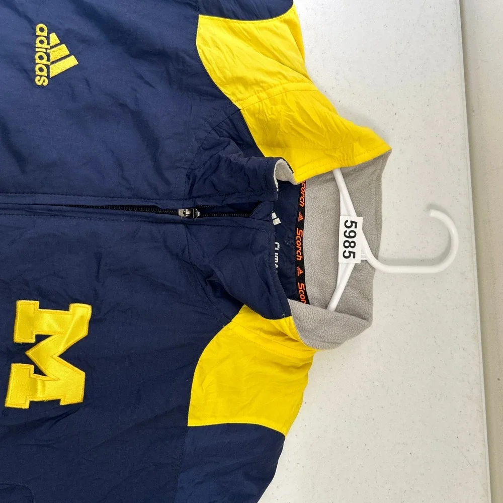 Adidas Michigan Wolverines Scorch ClimaProof Windbreaker Jacket Mens XL Navy